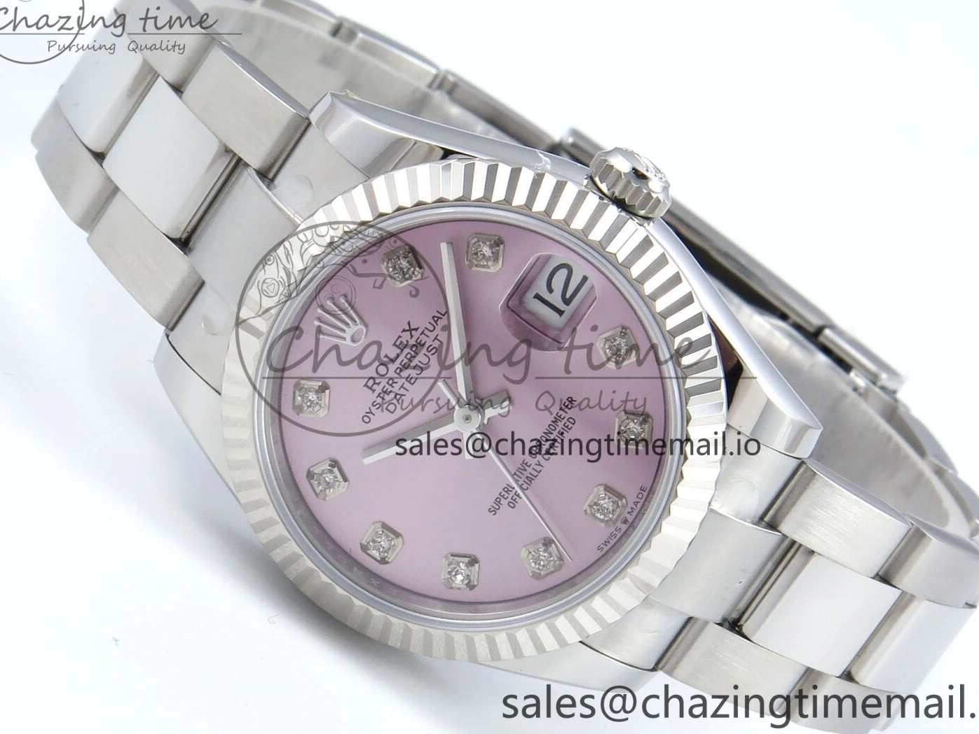 0523 Timeless DateJust 31 278274 ARF 1:1 Best Edition 904L Steel Pink Diamonds Dial on SS Oyster Bracelet ETA 557